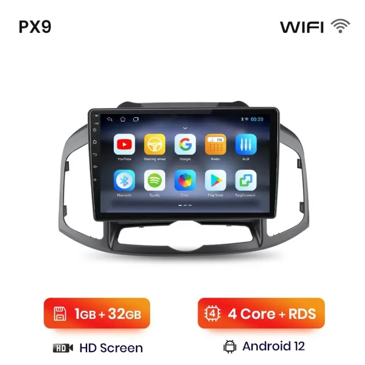 AWESAFE inalámbrico CarPlay Android Auto Radio para Chevrolet Captiva 1 2011 2012 2013 2014 2015 2016 coche reproductor multimedia GPS 2 din autoradio volante controles RDS Bluetooth - 1
