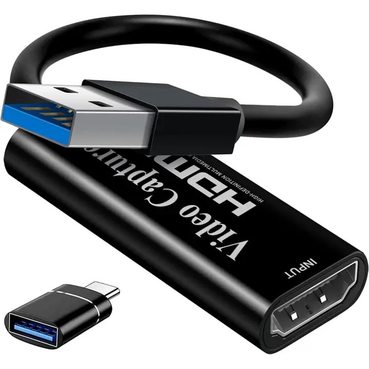 FGNS. Capturadora de vídeo HDMI A USB,Capturadora de Video HDMI, 4K HDMI a USB 3.0 Convertidor Video Audio HDMI Vídeo Game Capture 1080P 60FPS para Edite Video/Juego/Transmisión/Ens - 1