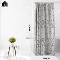 Cortina de ducha de 180 x 180 cm, impermeable, a prueba de moho y elegante decoración para el baño. - details 1