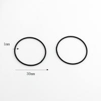 Conectores De Circulo Geométrico Hueco En Metal De Cobre Para El Dibujado De Joyas DIY 6 Piezas Pintura Negra De Spray Charms - details 1