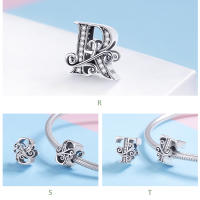 WOSTU 925 Plata Esterlina A-Z 26 Letras Brillantes Con Bolas De Joyería Para Pulsera De Encanto Original Collar De Pulsera Para Mujeres - details 11