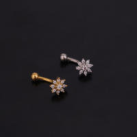 Piercing De Titanio Puro Para Oreja Rook Helix Tragus Lobe Barbell Curvado CZ Joyería De Cartílago Para Mujer - details 7