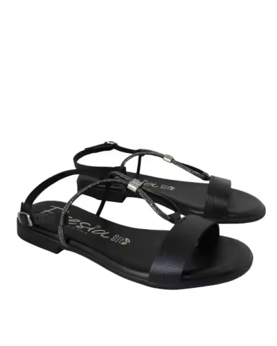VALERIA'S Sandalias planas elegantes de piel con detalles cristales ideal eventos - 1