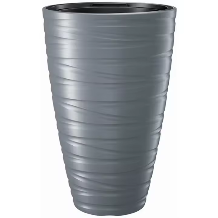 Prosperplast Macetero Alto Plástico Resistente con Deposito 43L Gris Piedra - 1