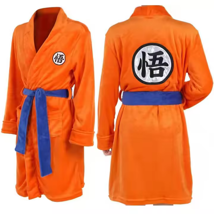 Albornoz de Anime japonés Son Goku 2024, pijamas Kakarotto de algodón suave para hombres y mujeres para invierno, cómodos e informales - 1