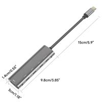 HUB USB-C A PD HUB 5 en 1. Adaptador USB-C1 USB 3.0, 3 interfaces de transmisión de datos tipo C y 1 entrada de carga tipo C  PD60W，USB-C Macho a 4 Adaptadores de Concentrador Hembra USB-C para MacBook Pro,XPS,PC，etc - details 3