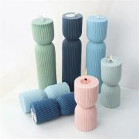Molde De Vela De Columna Con Rayas En Silicona Para DIY Grande Molde De Cera De Columna Ribbed Conico Geométrico - details 3