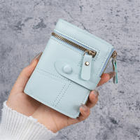 Cartera Para Mujer Color Sólido Delgada Con Botón Cartera Corta Para Tarjetas Y Monedas Funda Para Celular Material PVC - details 3