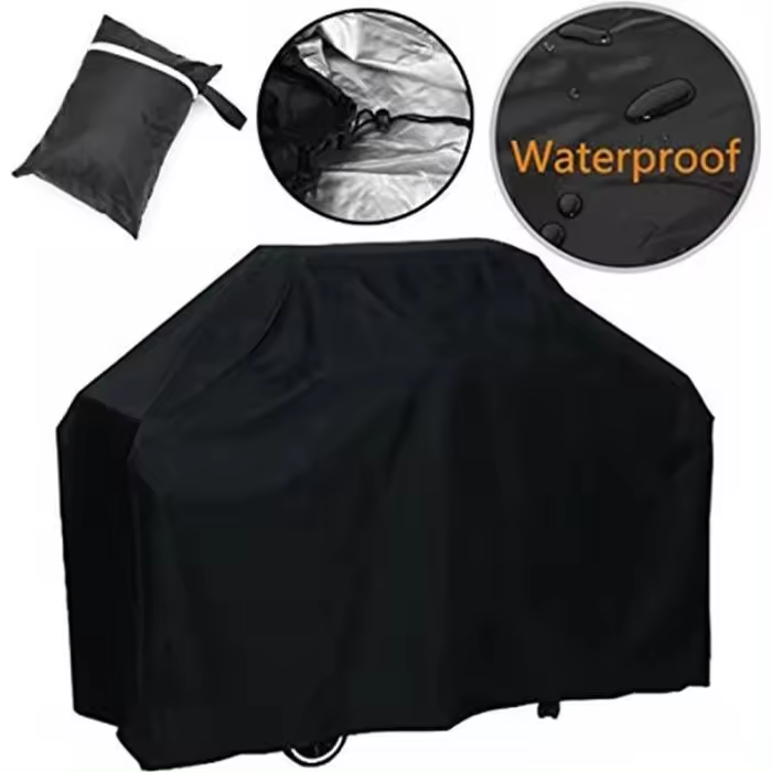 Funda protectora para barbacoa - Impermeable - Anti-UV - Poliéster - Negro - 145x61x117cm - 1