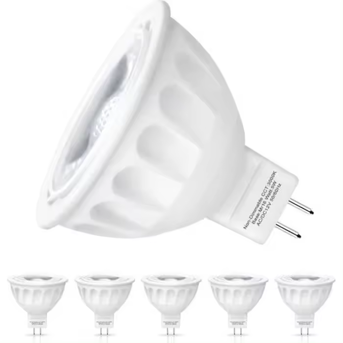 Bombilla LED NetBoat GU5.3 MR16 de 5 W, Luz Blanca fría de 6000 K, Foco LED de 12 V, Ángulo de haz de 40 °, paquete de 6 - 1