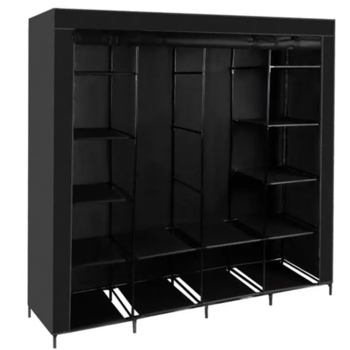 Armario de Tela Organizador de Ropa con Barras y Estantes, Estilo Moderno y Funcional, Ideal para Dormitorio, Oficina, y Almacenaje de Ropa, Zapatos, Accesorios, Fácil de Montar y Resistente - 1