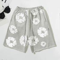 Verano helbres Pantalones cortos Flor imprimir Cordón elástico Solta bolsos cinturón plisado Vacaciones Playa - details 0