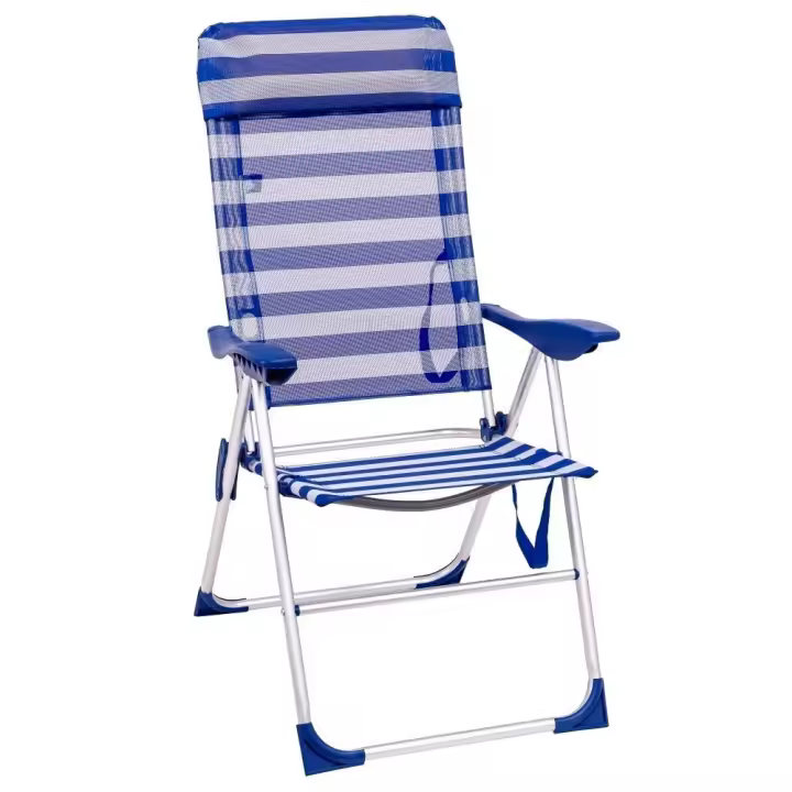Sillón de playa plegable y reclinable de 5 posiciones de aluminio y textileno Lola Home - 1