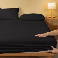 Sábana Sólida Mate Negra Para Dormitorio 1 Pieza Cobertor De Cama Elegante Sin Almohadillas De Poliéster 100% Muebles Y Decoración De Hogar - details 3
