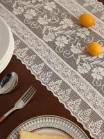 Bandera De Mesa Colgante De Gladiolus Beige Estilo Campestre Decoración Para Comedor Antideslizante Y Bonita Hecha De Poliéster 100% - details 2