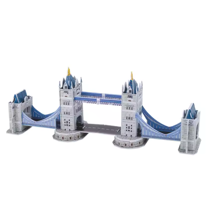 DAM. Puzle 3D de cartón del Puente de la Torre situado en Londres. 33 piezas. 30x7x10cm. - 1