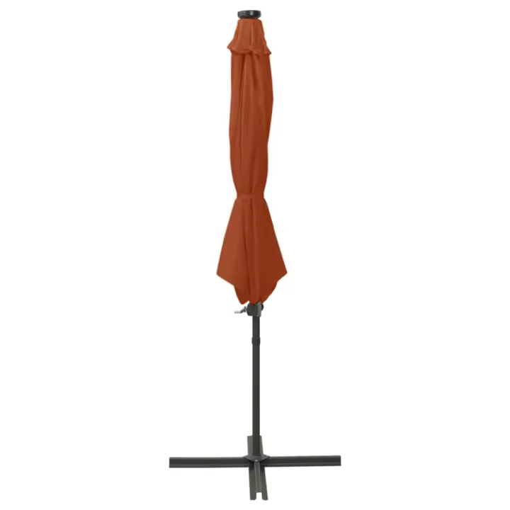 Sombrilla Jardín voladiza con poste y Luces LED terracota 300 cm - 1