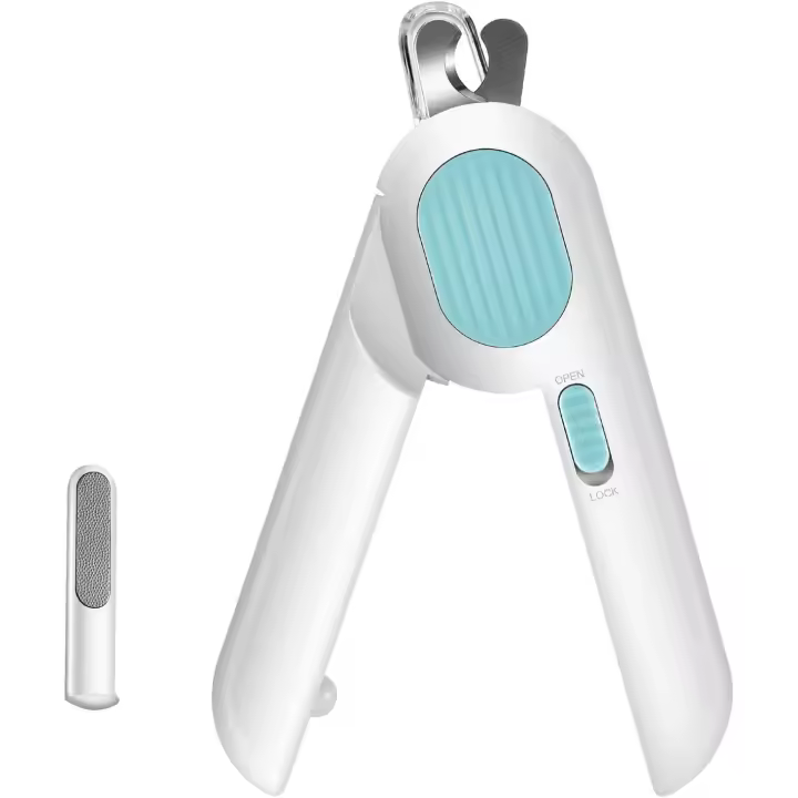 Cortaúñas para gatos con luz LED y lima de uñas, recortador de garras para perros con luz brillante para evitar cortes excesivos - Azul - 1