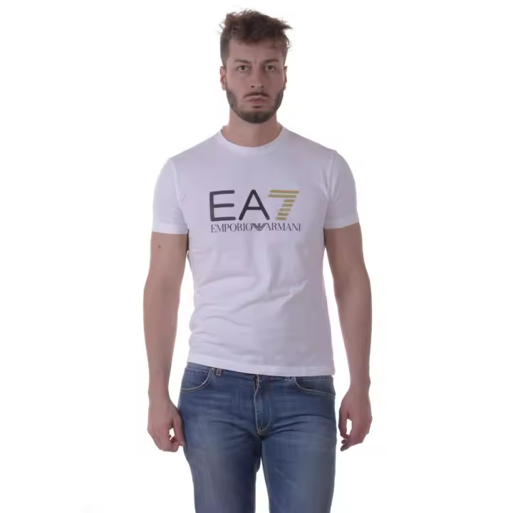 Emporio Armani EA7 Camiseta Algodón Hombre Blanco 3YPTE9PJ78Z 1100 - 1