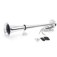 Kit De Bocina Eléctrica Cromada Universal 150dB 12V/24V Para Tren Camión Camión CamiÓn De Camión Sólo Tubo Trumpet - details 4