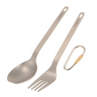 Cuchara De Titanio TOMSHOO Para Uso Doméstico Y Camping Platos Y Cucharas De Titanio Para Exteriores Sin Plegar Sin Descartables - details 0