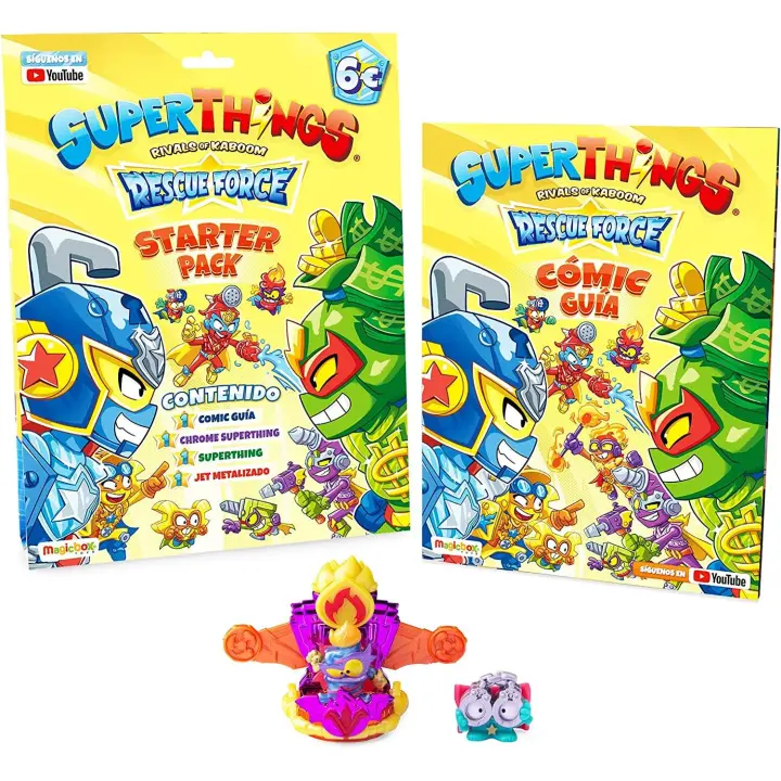 Starter Pack, Revista Que Incluye un Cómic Guía con la Historia de la Serie Rescue Force + 1 Rescue Jet con Efecto Metalizado + 2 SuperThings - 1