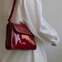 Bolso de mano retro de Charol para Mujer, Pequeño Bolso Cuadrada con solapa, bajo el brazo Cruzado Bolso, Bolso de Mano para Mujer, color Negro - details 1