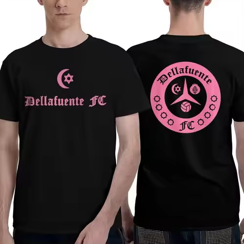 Camiseta de Manga Corta, 100% Algodón, Ropa Unisex para Hombres y Mujeres en 5 Tallas, Camiseta Negra CON DOBLE ESTAMPADOS, Cuello redondo. - 1