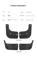 Mangas De Barro Para Tesla Model 3 Highland 2024 Guardabarros Oficiales Antelastos Delanteros Y Traseros Accesorios Model3 Material TPE - details 8
