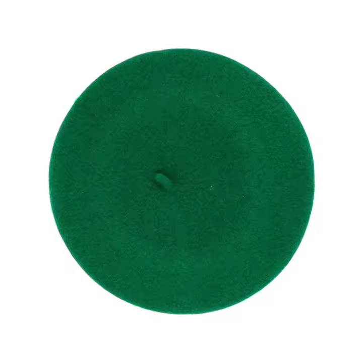 Boina Elósegui 100% Lana Merina en Color Verde - Estilo Parisino - Forro Interior - Hecho en España - 1