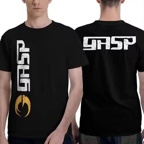 Camiseta de Manga Corta, 100% Algodón, Ropa Unisex para Hombres y Mujeres en 5 Tallas, Camiseta Negra CON DOBLE ESTAMPADOS, Cuello redondo. - 1