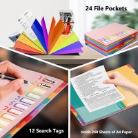 Organizador De Proyectos Expansible De 12 Bolsillos Folder Plástico De Gran Durabilidad Para Mensual A4 Tamaño Multicolor - details 3