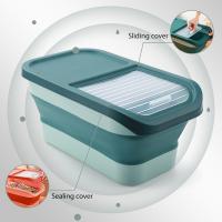 Contenedor De Almacenamiento Para Alimentos Para Perros Y Gatos Colapsable 13/33LB Caja De Alimentos Para Gatos Con Tapa Airtight Para Cocina Granos Y Arroz - details 18