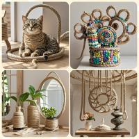 Cuerda de sisal para árbol rascador, 8 mm x 50 m, cuerda de sisal natural, columna rascadora, cuerda de cáñamo, cuerda de sisal, repuesto para gatos, cuerda de yute para el hogar, jardín, - details 3