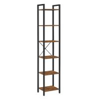 Estantería de 6 niveles multifuncional, librería espaciosa, ideal para oficina, salón, dormitorio y cocina, 40x30x187.5 cm, disponible en greige, marrón rústico y olmo pardo - details 6