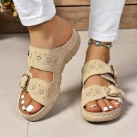 Sandalias De Verano Para Mujer Con Dobles Frenos Y Plataforma Cómodas Talla Grande Zapatos Casuales Con Hebilla Cierre Modernos Material PU Suela De Goma - details 6