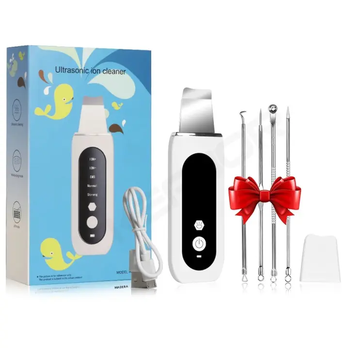 Limpieza Facial Profunda Con Scrubber Ultrasonido Eliminador De Quistes Faciales Ionizador De Poros Acné Limpieza De Piel Rechargeable Battery - 1