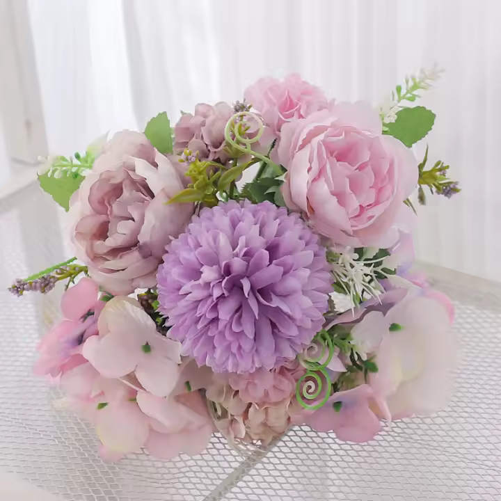 Peonía Artificial De 30cm En Silicio Para Vaso Flores Silvestres Para Novia Decoración De Navidad Para Sala De Estar Y Hogar - 1