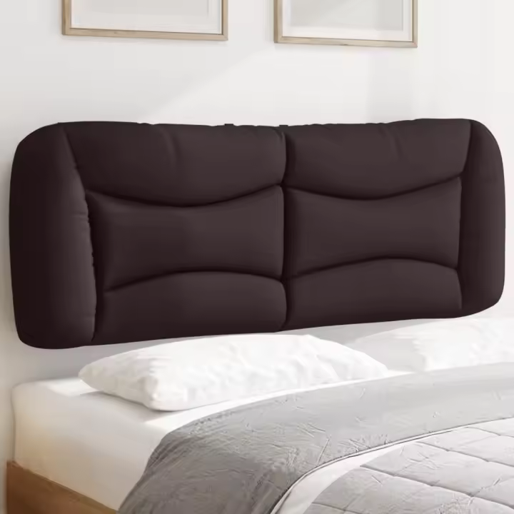 vidaXL Cabecero de cama acolchado tela marrón oscuro 120 cm - 1