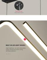Lámpara Colgante LED Moderna Dorada/Negra Larga Para Restaurante Estudio Cocina Oficina Café Decoración Hogar Lujo Incluye Bombillas - details 19