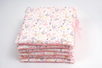 LALA - Juego de ropa de Cama para Cuna de Bebe, barandilla Anticolisión de Algodón de dibujos animados, Conejo Rosa 30*30, extraible y lavable. - details 4