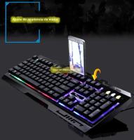 Teclado Mecánico G700 Impermeable Con Soporte Para Móvil Juego Sensación De Metal Luz Personalidad Negocios 104 Teclas USB - details 8
