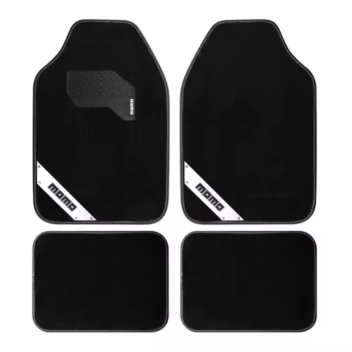 Juego de alfombras de coche Momo 012 Negro Blanco - 1