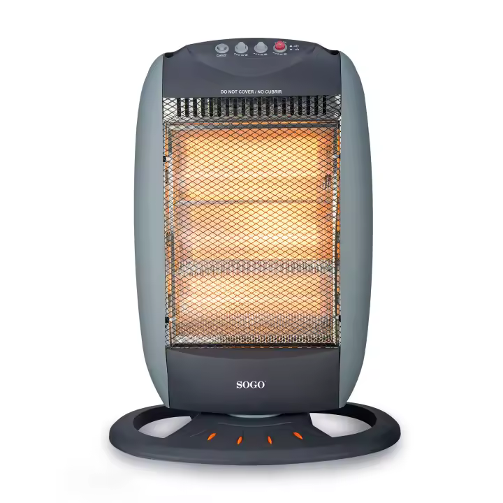 Radiador Halógeno Sogo - 3 Tubos - Oscilación - 1200W - 1