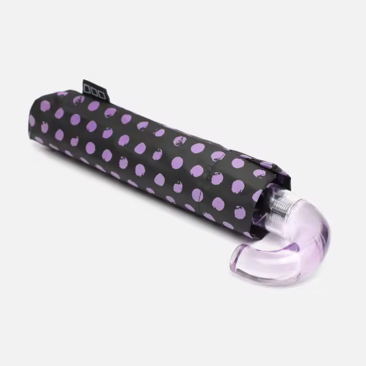 Misako Lila paraguas plegable estampado de puntos - 1