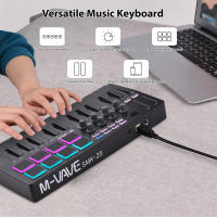 Teclado MIDI Controlador 25 Teclas Recargable Machine Maker De Pads De Toque RGB Con Engranajes Asignables Y Botones RGB Para Electrónica De Música - details 9