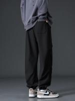 Pantalones De Fleece Para Hombre Invierno Calor Grueso Jogger Casuales Trousers Plush Tejido Tatting Estilo Safari Cierre Cordón - details 10