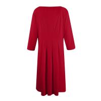 Vestido Largo De Manga Larga Para Mujer Casual Suéter Con Bolsillos Estilo Swing Suelto Cuello Redondo Color Sólido Vestido Robe - details 23
