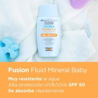 Isdin Fotoprotector Pediátrico SPF 50+ Fusion Fluid Mineral Baby 50 Ml - Protector Solar Facial y Corporal Niños +6 Meses - Filtros Minerales - details 0