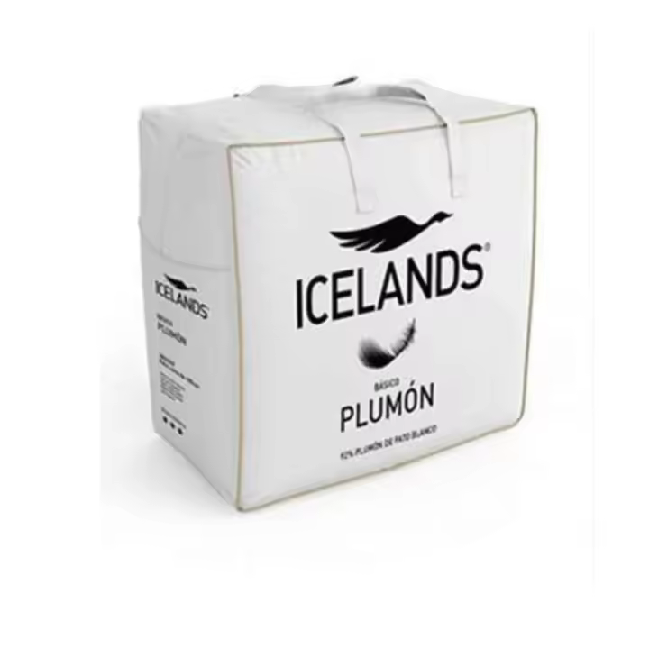 Relleno Nórdico ICELANDS Básico 275G/M2 Color Blanco 92% Plumon Pato Blanco 8% Pluma Pato Blanco. Tejido 100% algodón - 1